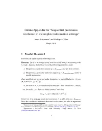 Sequential Preference Revelation in Incomplete Information Settings”