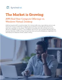 The Market Is Growing AWS End User Compute Offerings Vs