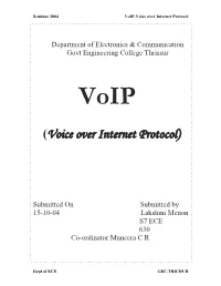 Voip (Voice Over Internet Protocol)