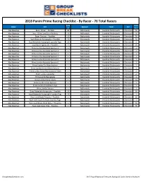 2018 Panini Prime Racing Checklist