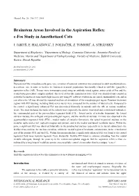 Brainstem Areas Involved in the Aspiration Reflex: C-Fos Study in Anesthetized Cats