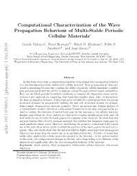 Computational Characterization of the Wave Propagation Behaviour of Multi-Stable Periodic Cellular Materials∗