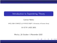 Introduction to Superstring Theory