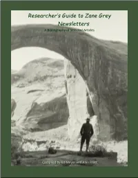 Researcher's Guide to Zane Grey Newsletters