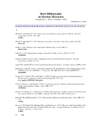 Short Bibliography on Martian Meteorites (Compiled by C