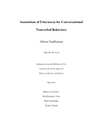 Annotation of Utterances for Conversational Nonverbal Behaviors