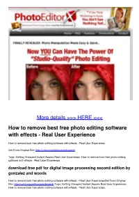 How to Remove Best Free Photo Editing Software with Effects - Real User Experience