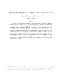 Improving the Interpretation of Fixed Effects Regression Results