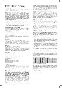 Instructions Phadebas® Honey Diastase Test