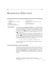 Mathematical Expectation