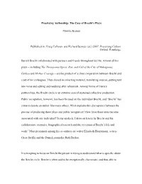 Practicing Authorship: the Case of Brecht’S Plays