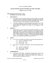 Source Test Method ST-20 SULFUR DIOXIDE, SULFUR TRIOXIDE