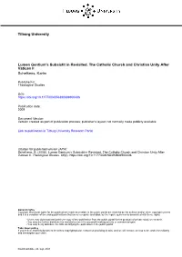 Tilburg University Lumen Gentium's Subsistit in Revisited. the Catholic