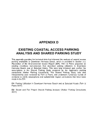 Appendix D Existing Coastal Access Parking Analysis