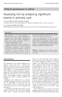 Assessing Risk by Analysing Significant Events in Primary Care