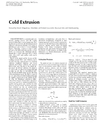 Cold Extrusion