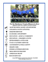 Menu of Volunteer Opportunities