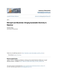 Microgrid and Blockchain: Bringing Sustainable Electricity to Myanmar