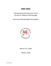 Sma 2020 Conference Program and Abstracts