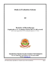 Study & Evaluation Scheme Of