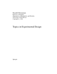 Topics in Experimental Design