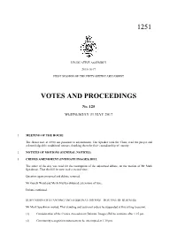 1251 Votes and Proceedings