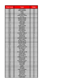 Post Code Town State