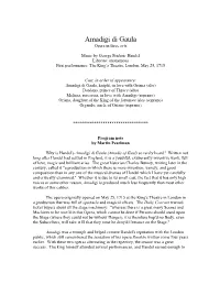 Program Notes for Amadigi