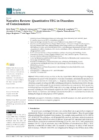 Quantitative EEG in Disorders of Consciousness