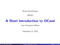 A Short Introduction to Ocaml