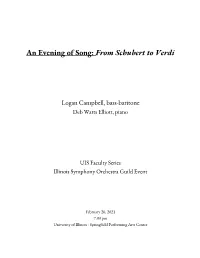 An Evening of Song: ​From Schubert to Verdi