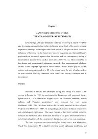 Chapter 2 MANSFIELD's SELECTED WORKS: THEMES and LITERARY