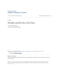 Herakles and the Idea of the Hero Corinne Ondine Pache Trinity University, Cpache@Trinity.Edu