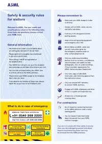 Safety & Security Rules for Visitors