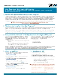 SBA Contracting Resources