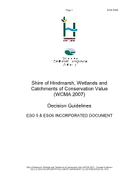 Shire of Hindmarsh, Wetlands and Catchments of Conservation Value (WCMA 2007)