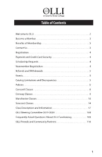 Table of Contents