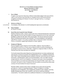 A Regular Meeting of the University of Illinois Urbana-Champaign Senate Was Called to Order at 3:10 Pm with Vice Chancellor