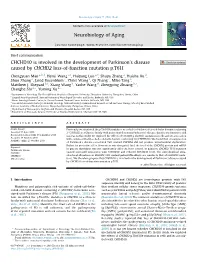 CHCHD10 Is Involved in the Development of Parkinson's
