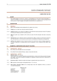 Codex Standard for Rice