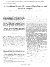 Ipv4 Address Sharing Mechanism Classification And