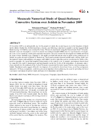 Mesoscale Numerical Study of Quasi-Stationary Convective System Over Jeddah in November 2009