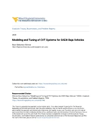 Modeling and Tuning of CVT Systems for SAE® Baja Vehicles