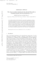 The Absence of Phase Transition for the Classical XY-Model On