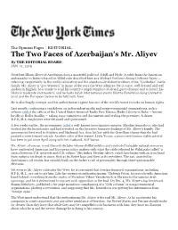 The Two Faces of Azerbaijan's Mr. Aliyev