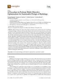 A Procedure to Perform Multi-Objective Optimization for Sustainable Design of Buildings