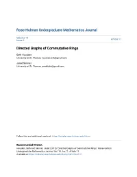 Directed Graphs of Commutative Rings