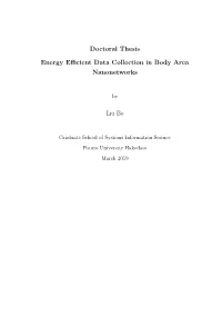 Doctoral Thesis Energy Efficient Data Collection in Body Area