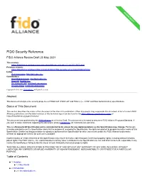 FIDO Security Reference