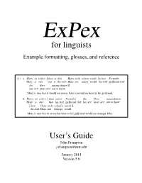For Linguists User's Guide